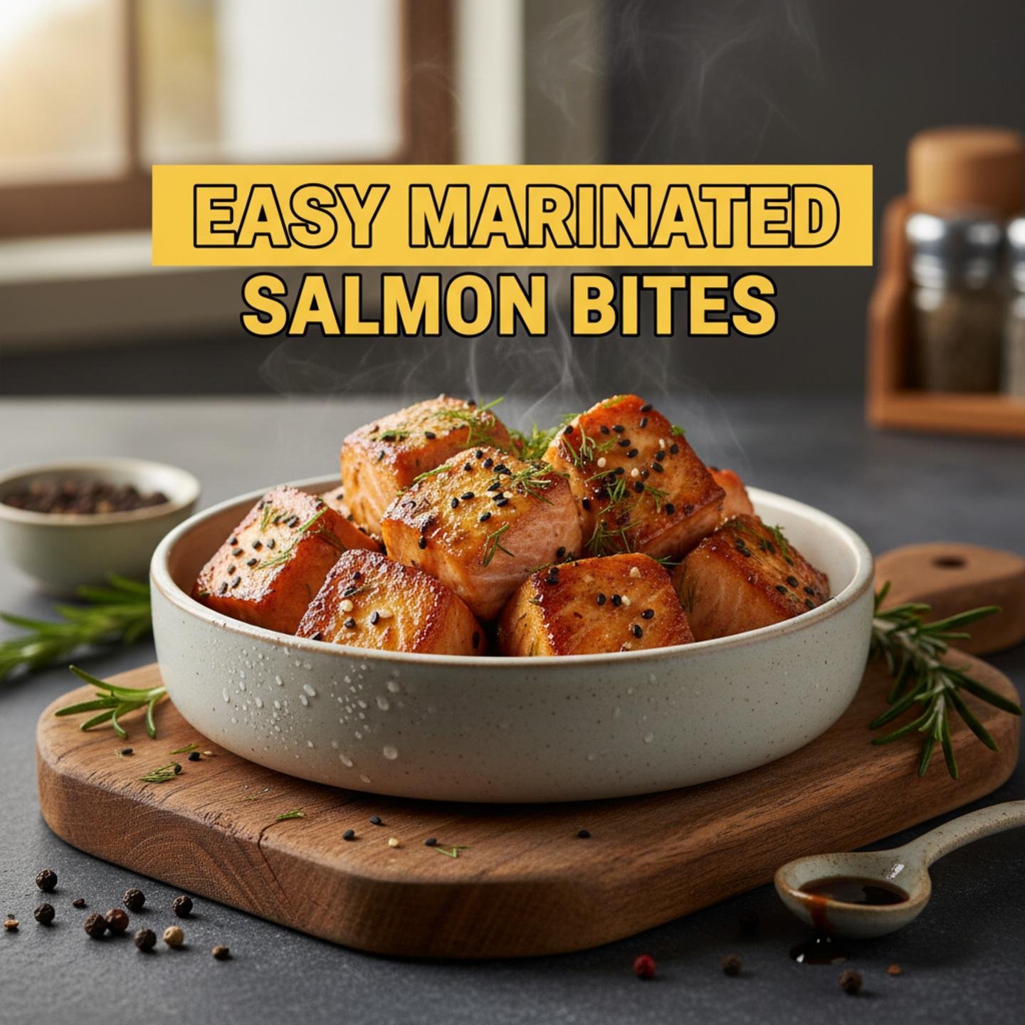 Easy Marinated Salmon Bites