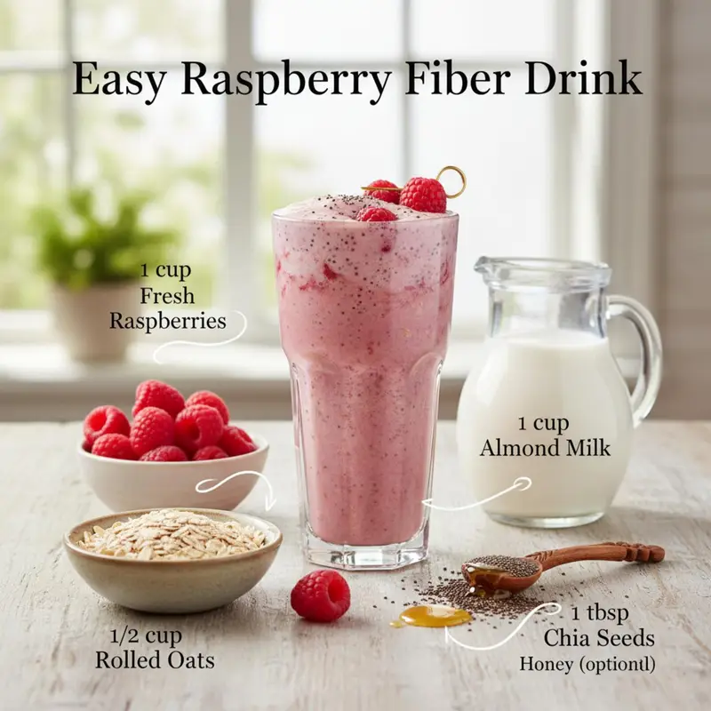 Easy Raspberry Fiber Drink