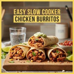 Easy Slow Cooker Chicken Burritos