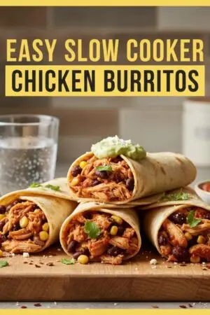 Easy Slow Cooker Chicken Burritos