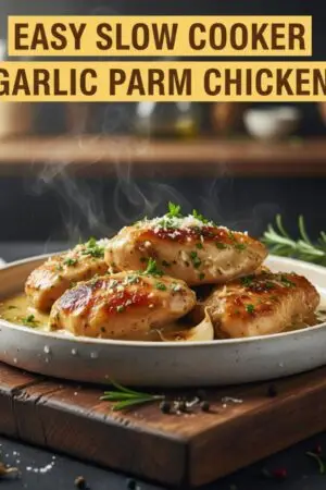 Easy Slow Cooker Garlic Parm Chicken