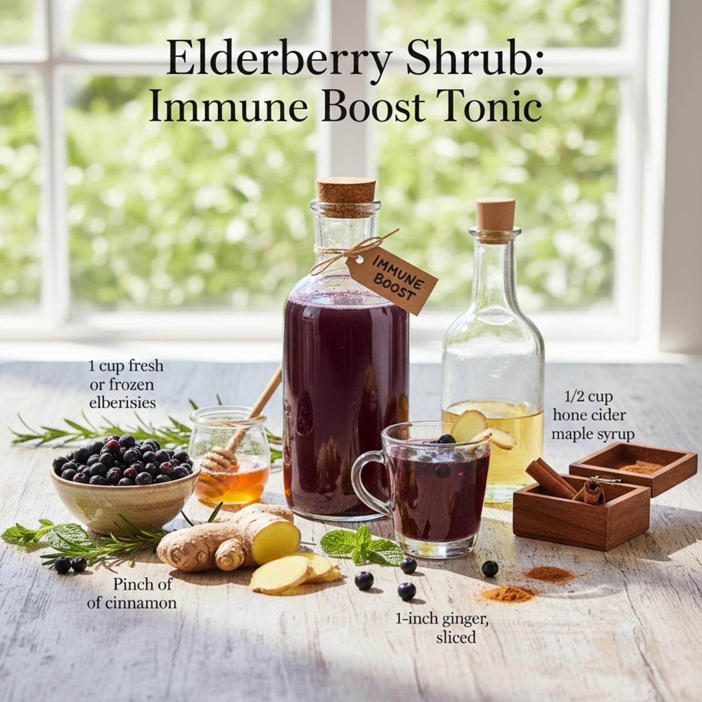 Elderberry Shrub: Immune Boost Tonic