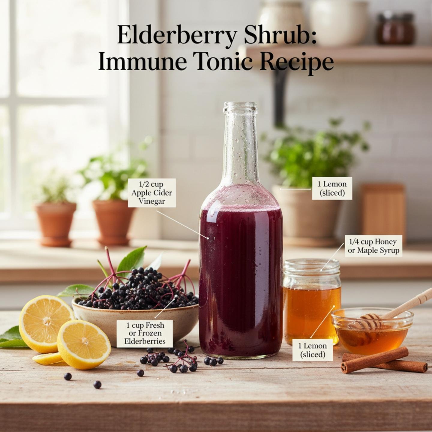 Elderberry Shrub: Immune Tonic Recipe