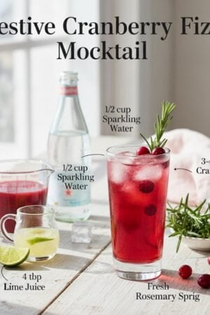 Festive Cranberry Fizz Mocktail