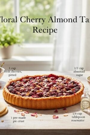 Floral Cherry Almond Tart Recipe