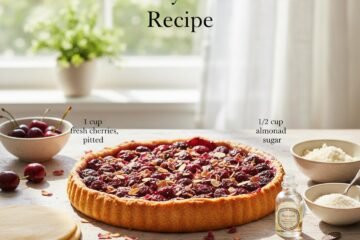 Floral Cherry Almond Tart Recipe