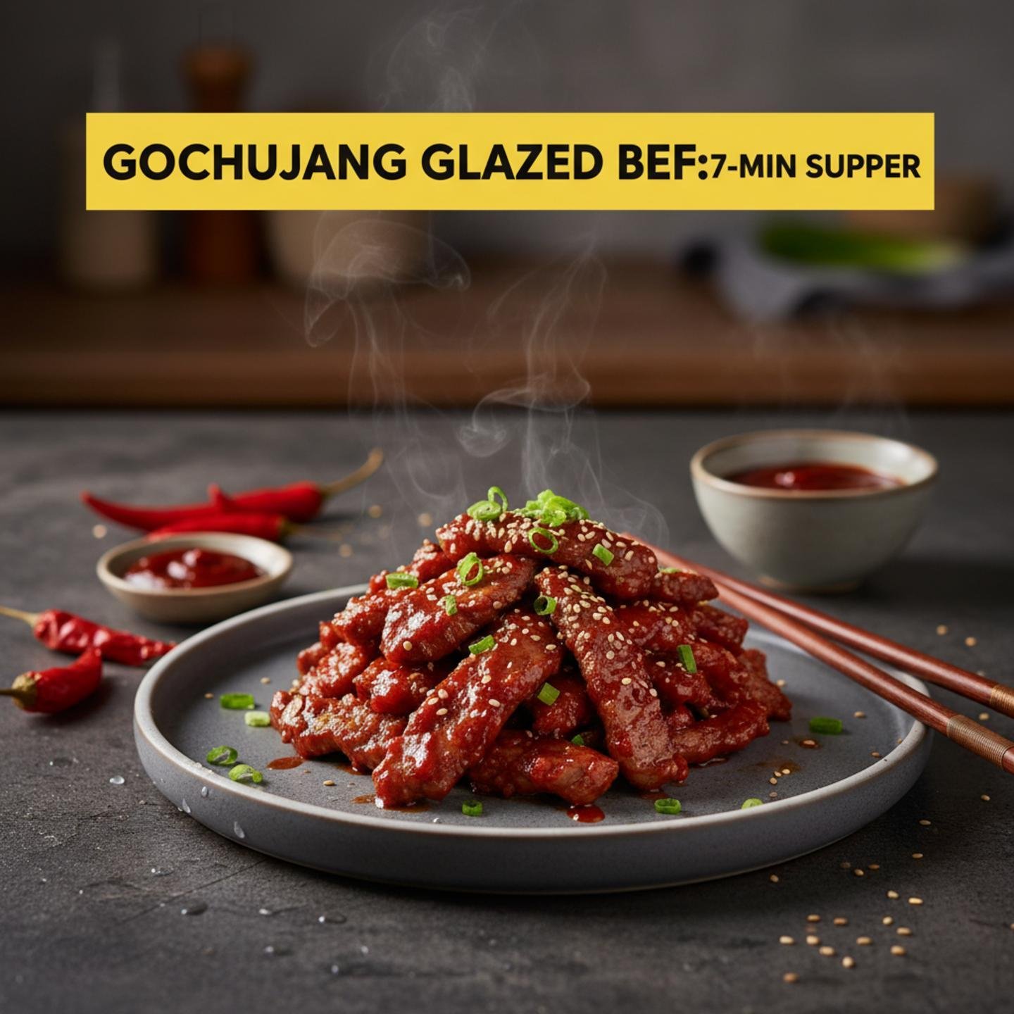 Gochujang Glazed Beef: 7-Min Supper