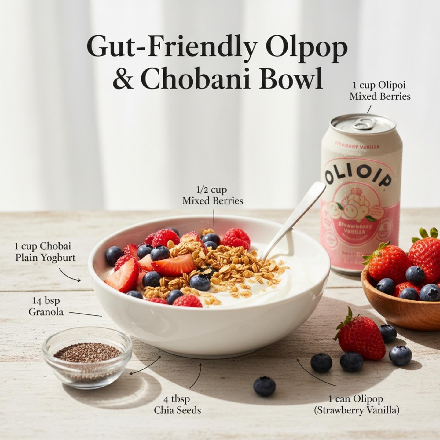 Gut-Friendly Olipop & Chobani Bowl