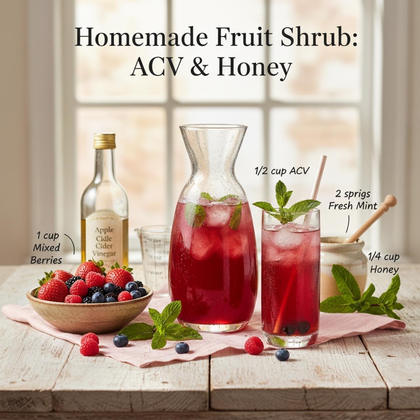 Homemade Fruit Shrub: ACV & Honey