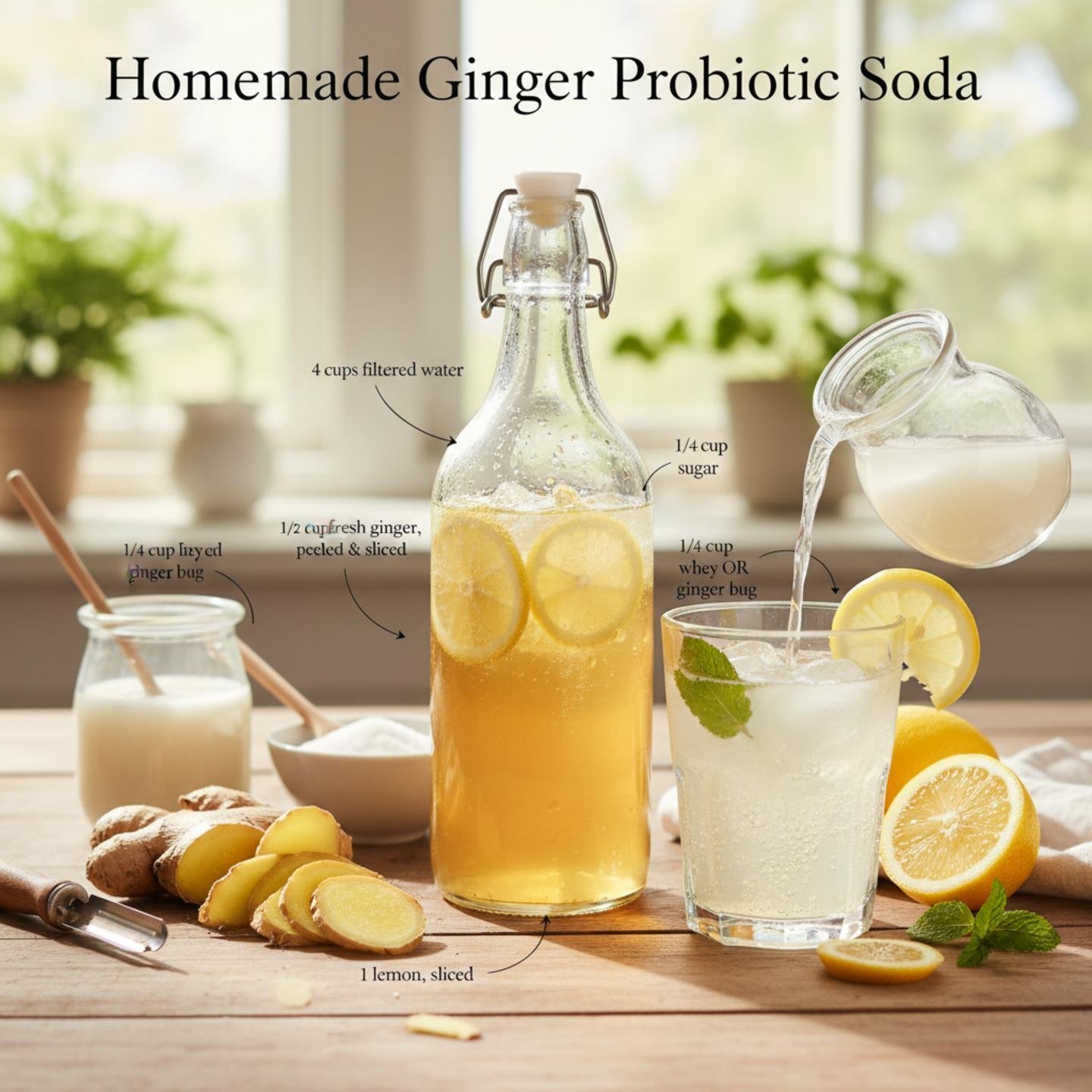 Homemade Ginger Probiotic Soda