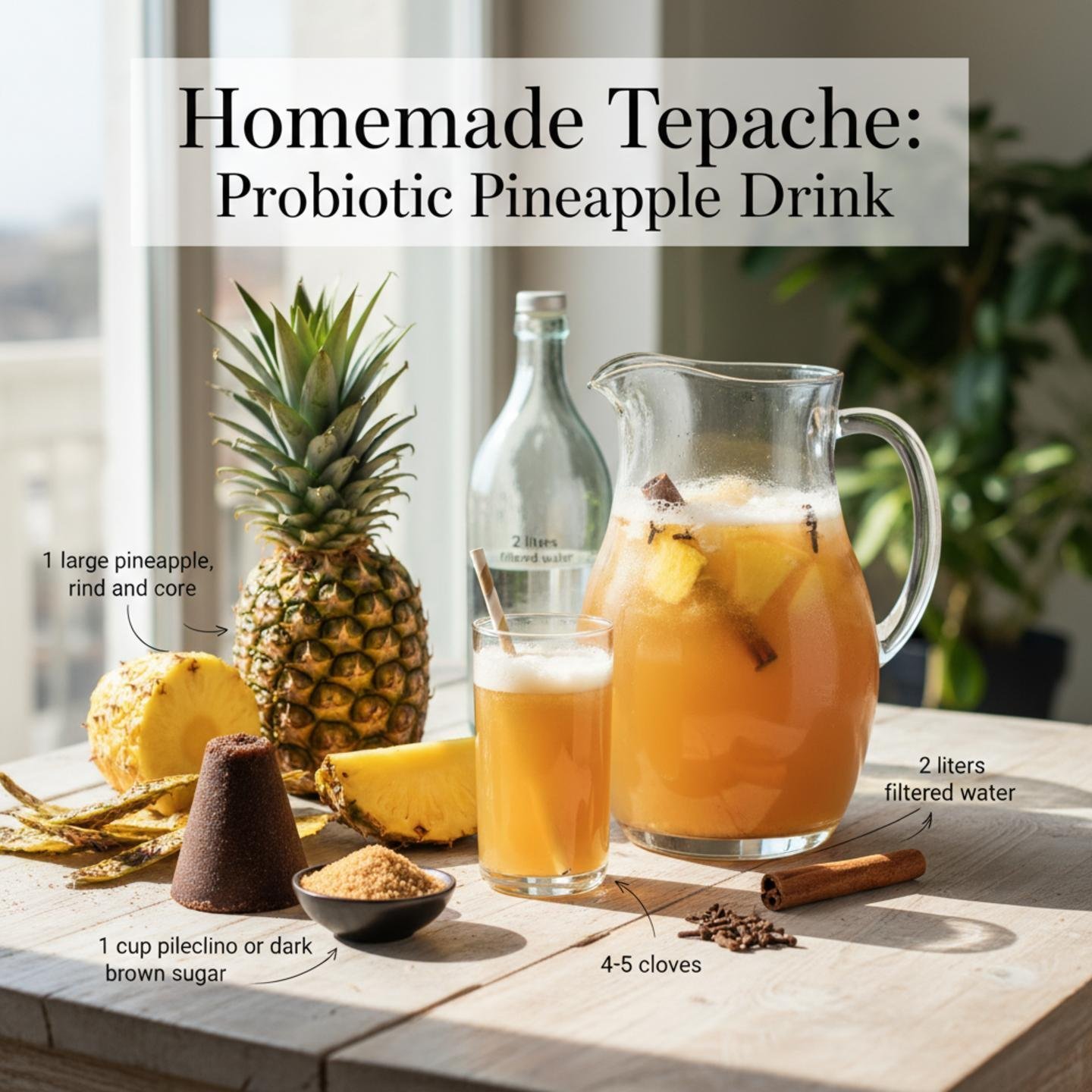 Homemade Tepache: Probiotic Pineapple Drink