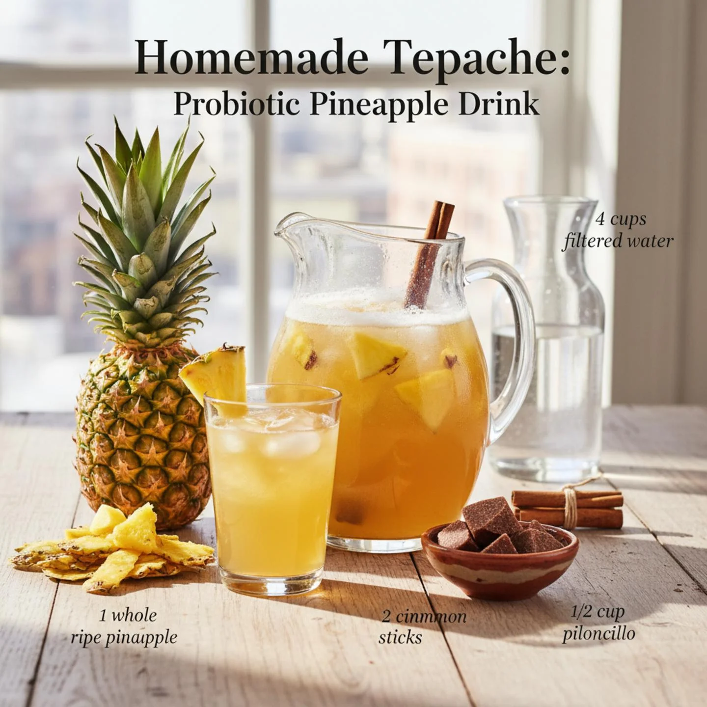 Homemade Tepache: Probiotic Pineapple Drink