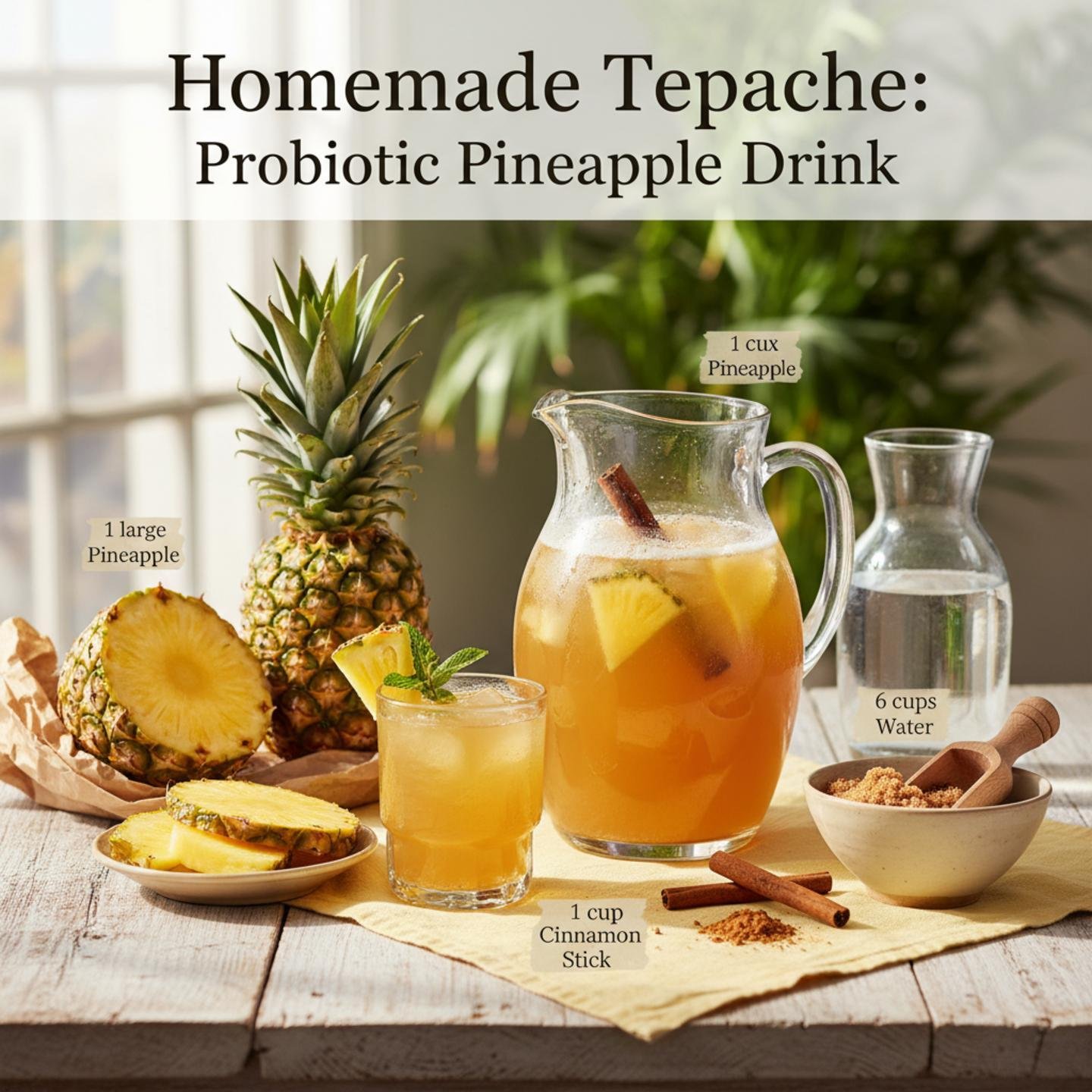 Homemade Tepache: Probiotic Pineapple Drink