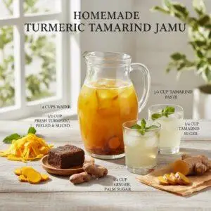 Homemade Turmeric Tamarind Jamu