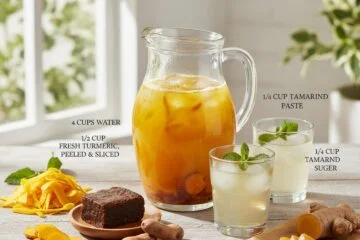 Homemade Turmeric Tamarind Jamu