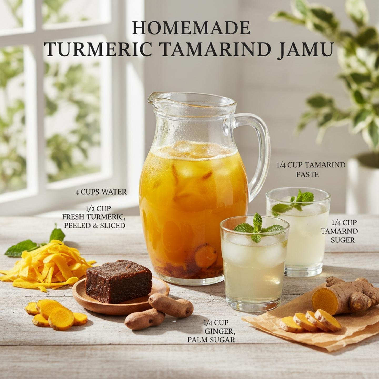 Homemade Turmeric Tamarind Jamu