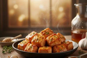 Honey Garlic Glazed Salmon Cubes