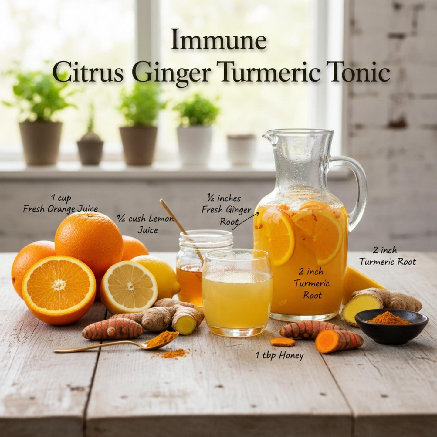 Immune Citrus Ginger Turmeric Tonic