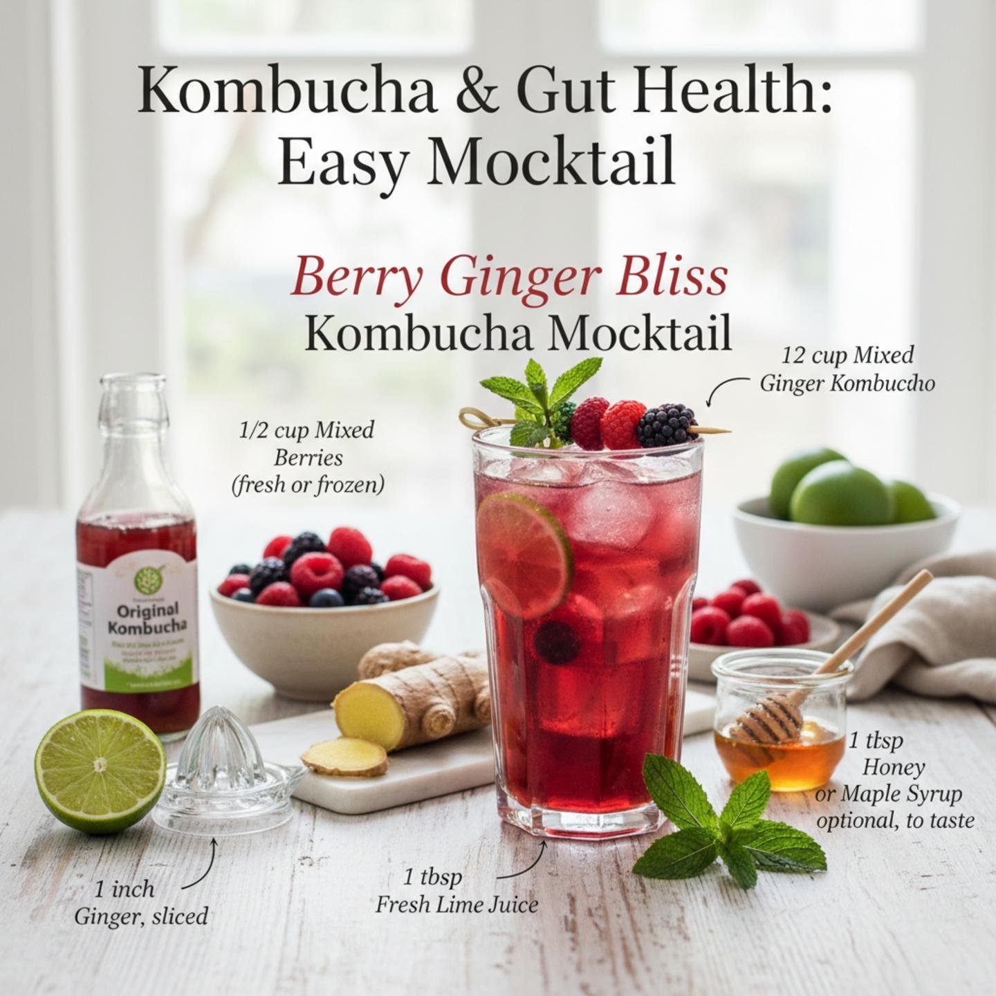 Kombucha & Gut Health: Easy Mocktail