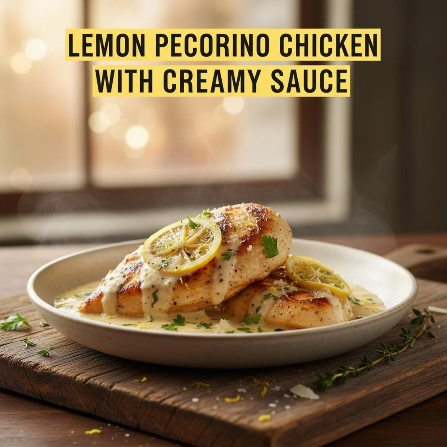 Lemon Pecorino Chicken with Creamy Sauce