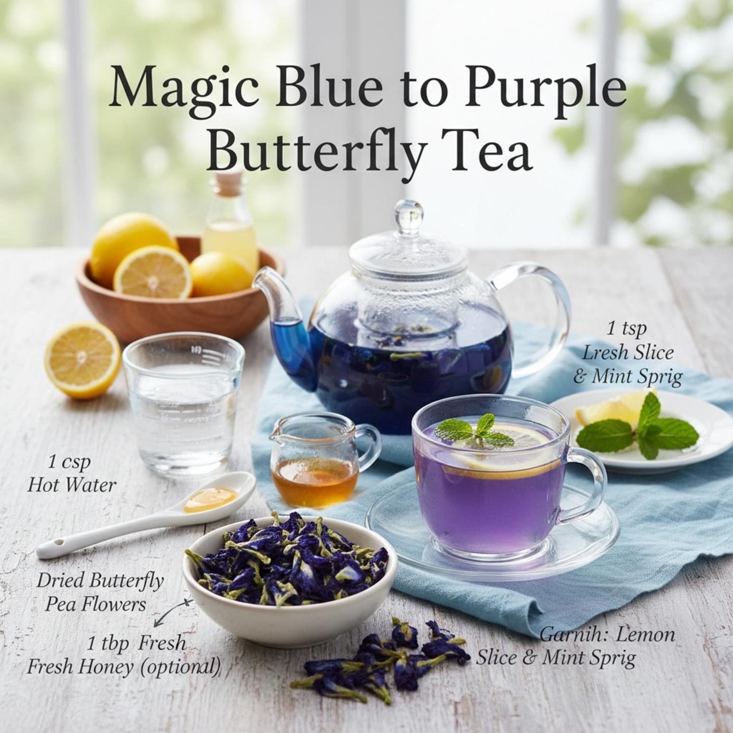 Magic Blue to Purple Butterfly Tea