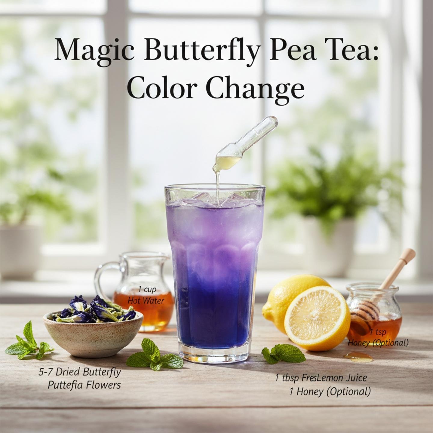 Magic Butterfly Pea Tea: Color Change