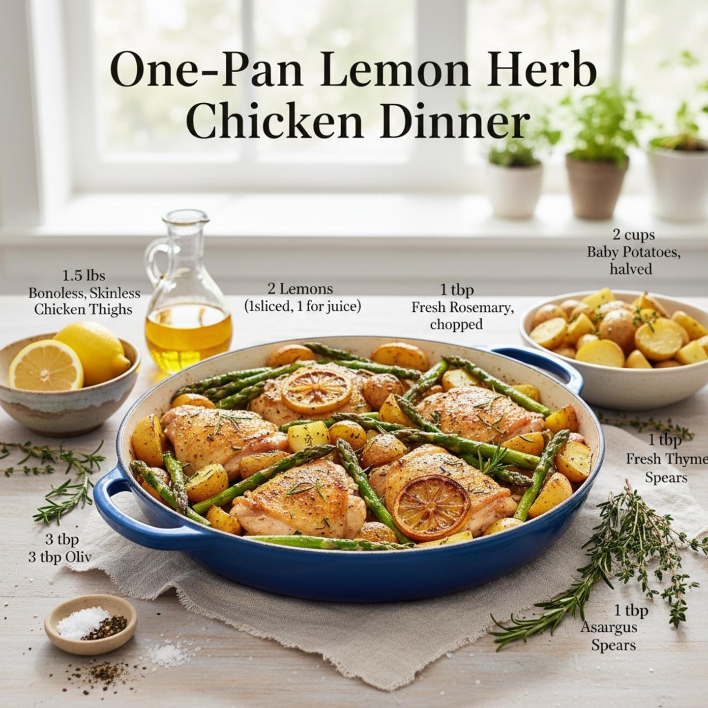 One-Pan Lemon Herb Chicken Dinner