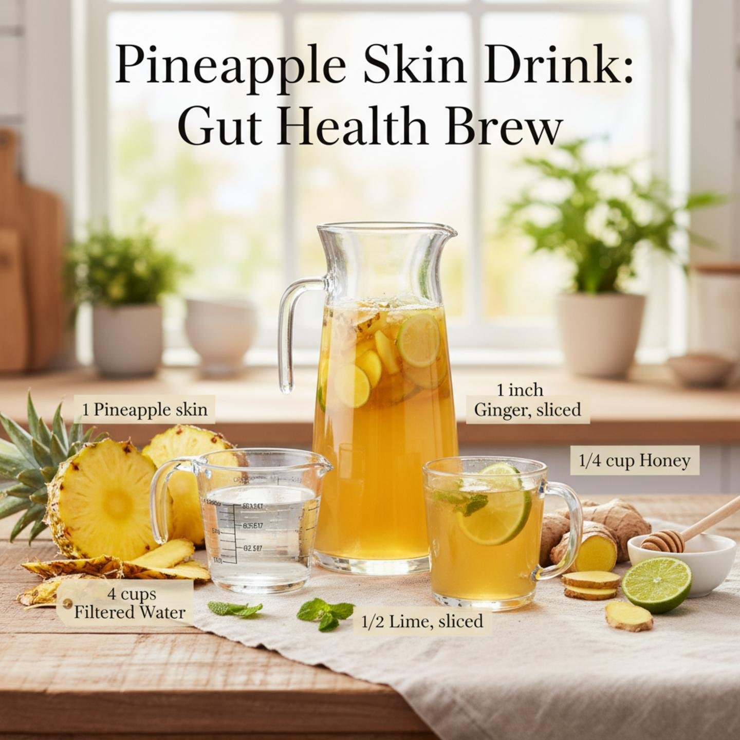 Pineapple Skin Drink: Gut Health Brew