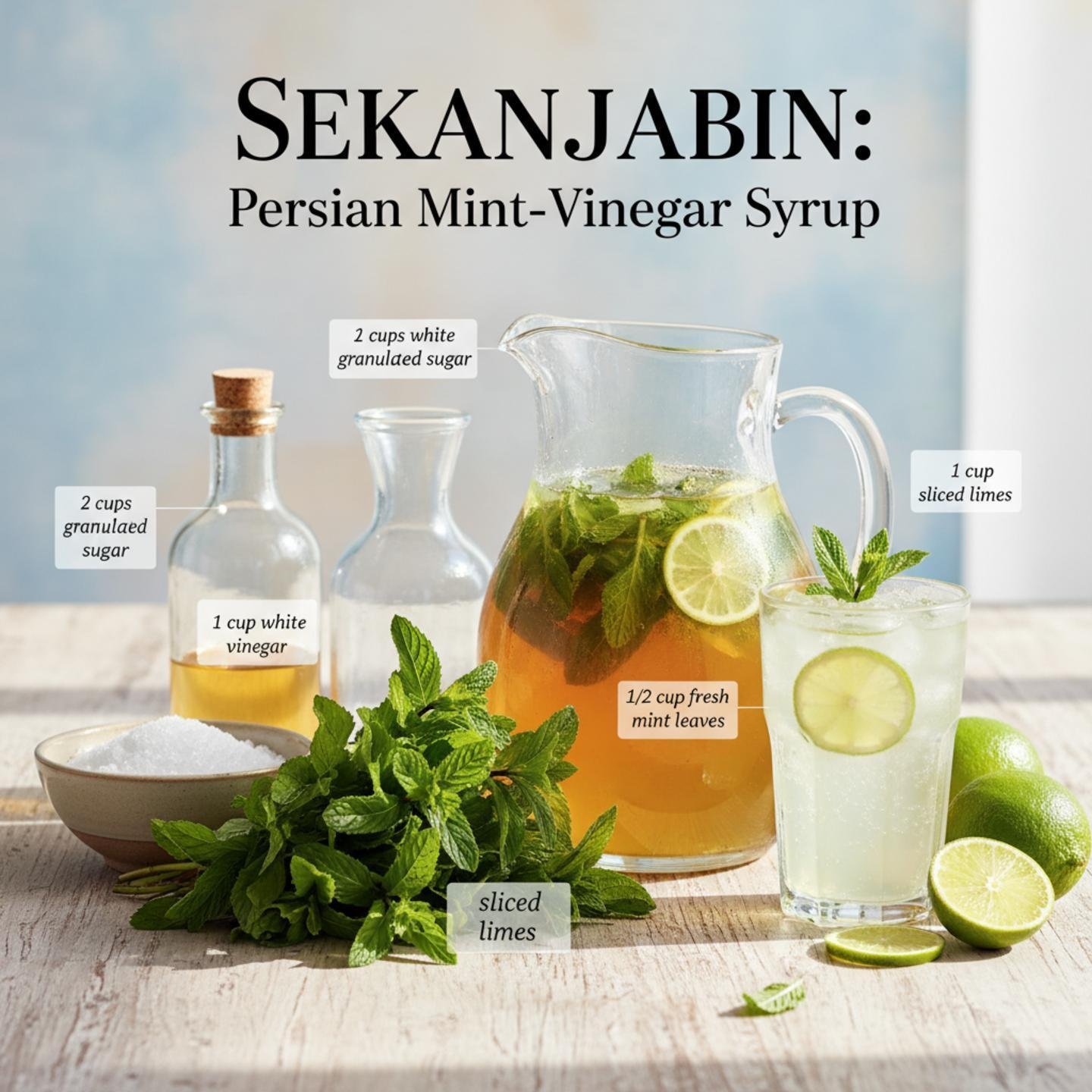 Sekanjabin: Persian Mint-Vinegar Syrup