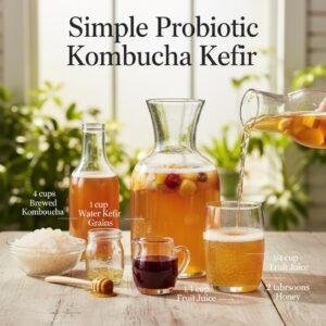 Simple Probiotic Kombucha Kefir