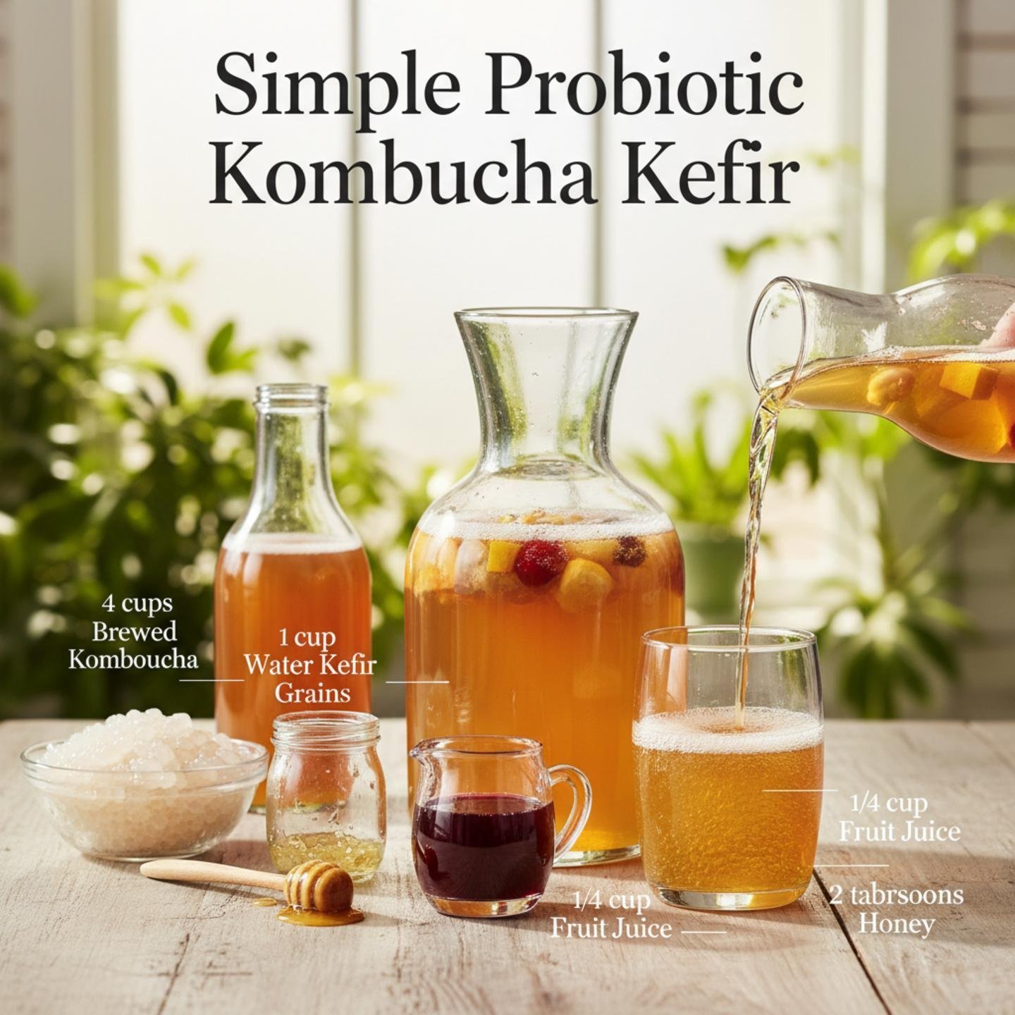 Simple Probiotic Kombucha Kefir