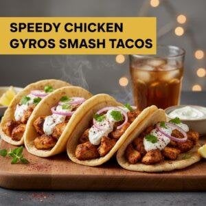 Speedy Chicken Gyros Smash Tacos