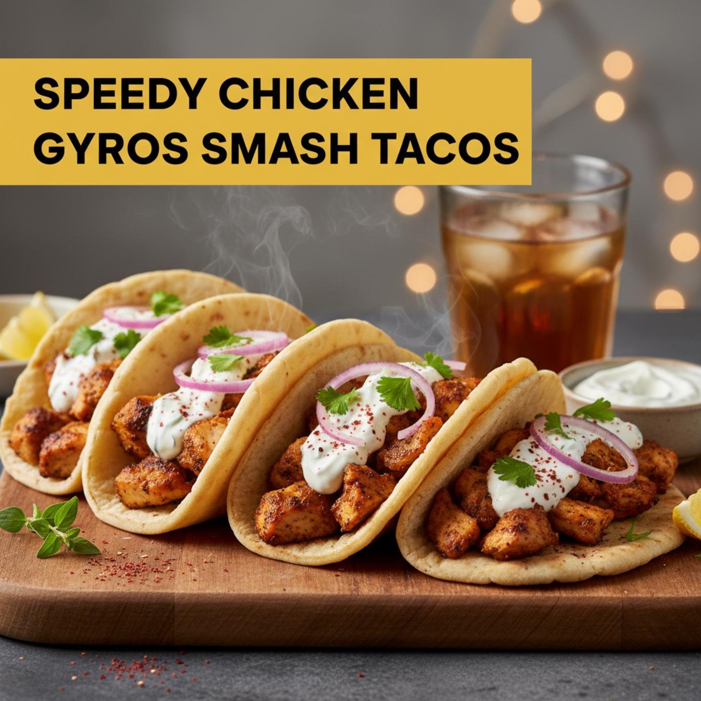 Speedy Chicken Gyros Smash Tacos