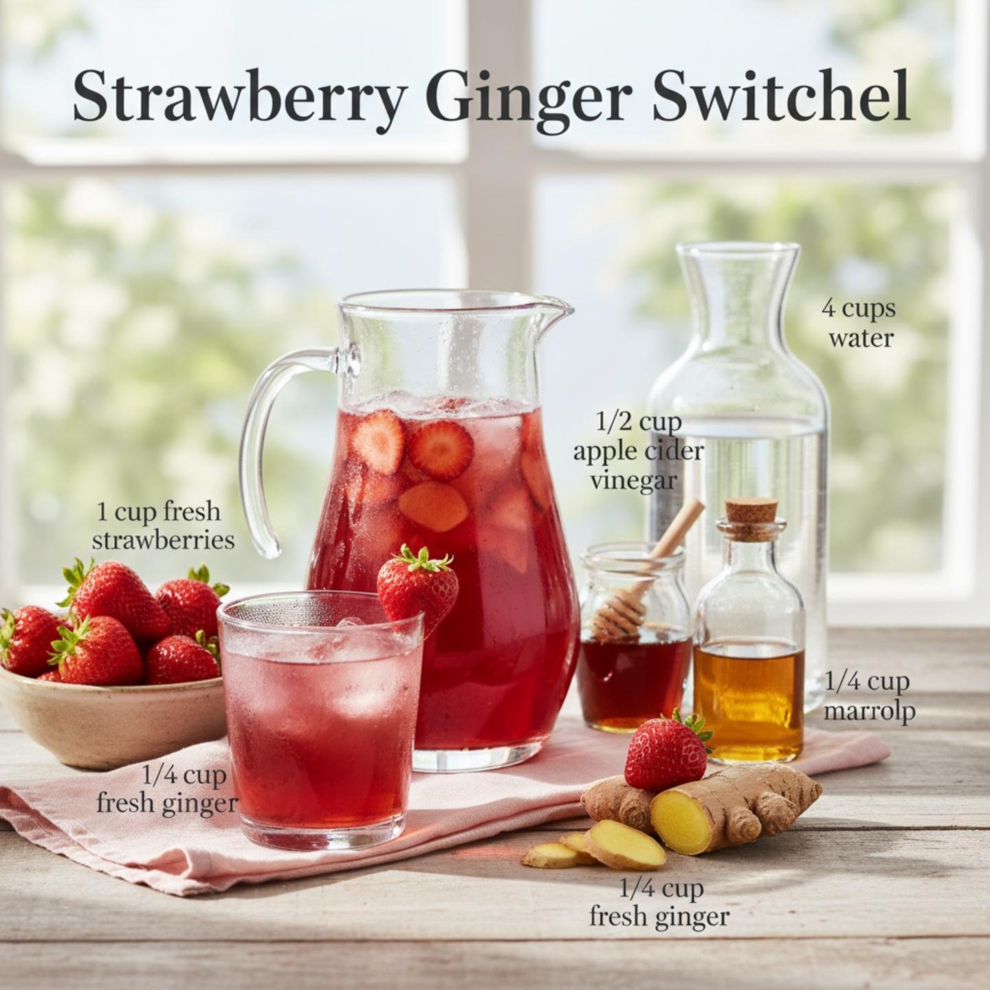 Strawberry Ginger Switchel