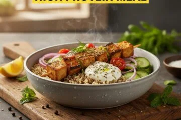 Tofu Souvlaki Bowls: High Protein Meal
