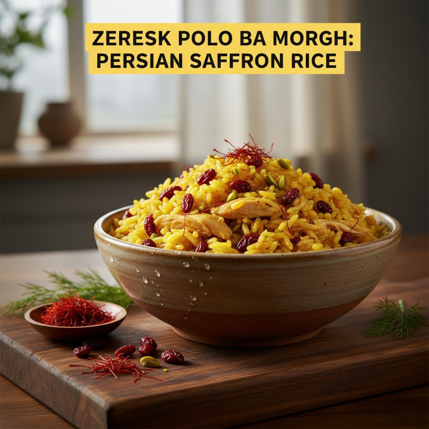 Zereshk Polo ba Morgh: Persian Saffron Rice