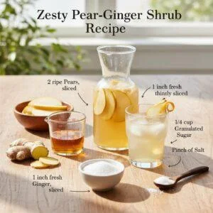 Zesty Pear-Ginger Shrub Recipe