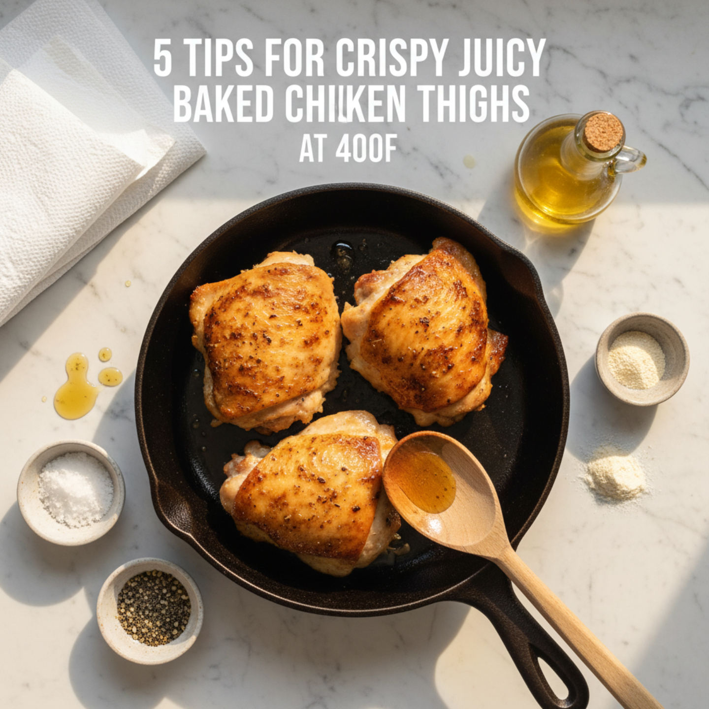 5 Tips for Crispy Juicy Baked Chicken Thighs at 400F