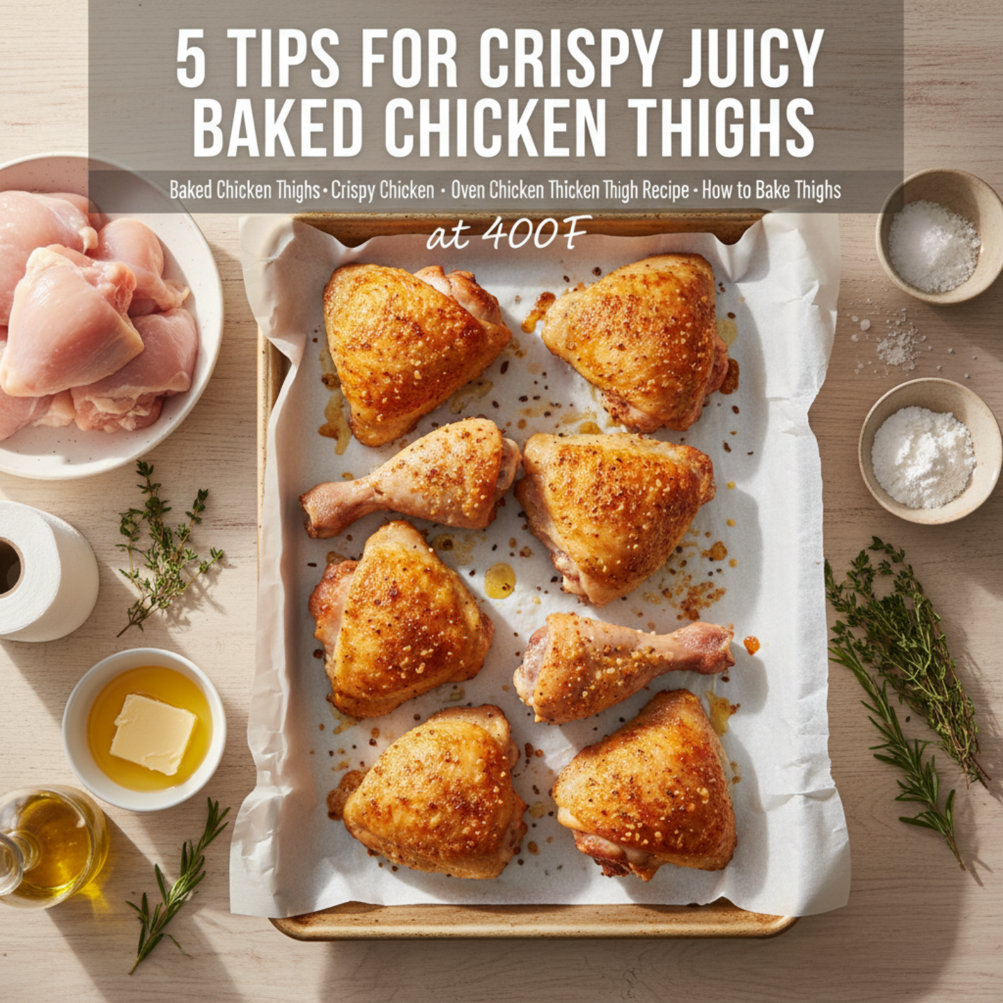 5 Tips for Crispy Juicy Baked Chicken Thighs at 400F
