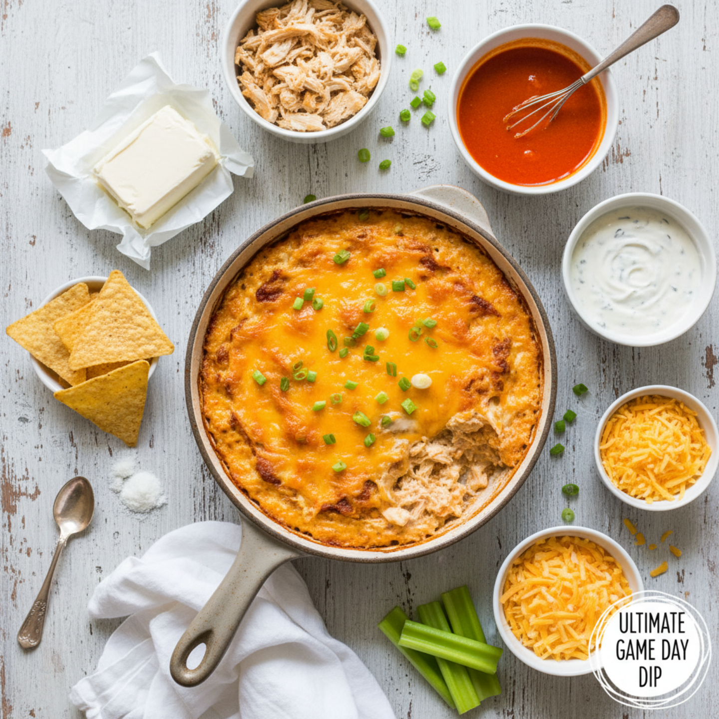 1 Ultimate Buffalo Chicken Dip for Game Day
