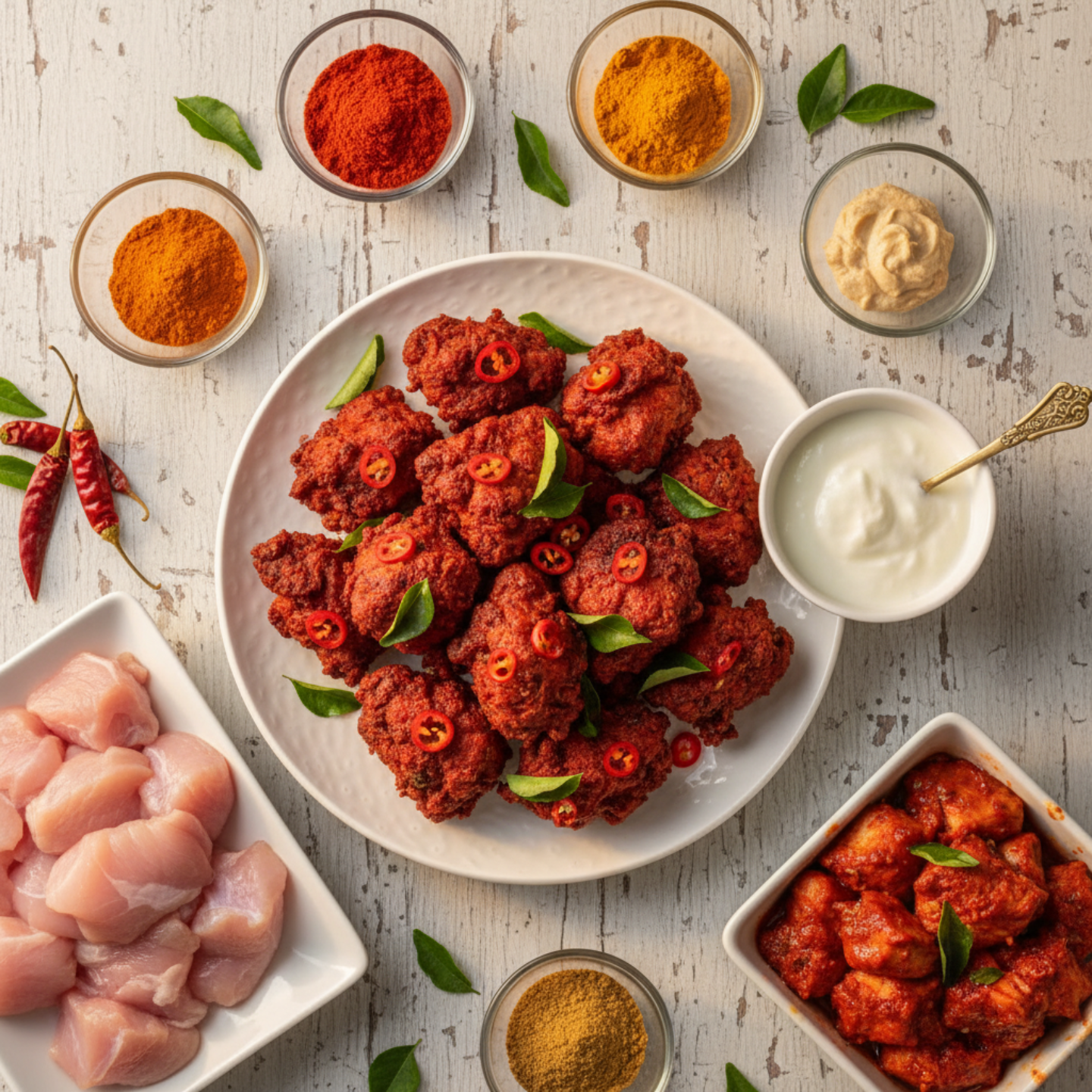 1 Spicy & Crispy Chicken 65 Recipe (Indian Classic)