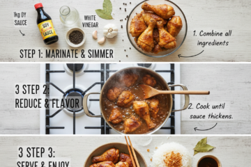 3 Steps to Authentic Filipino Chicken Adobo (Savory)