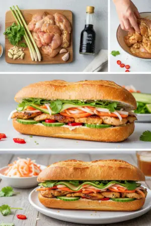 1 Authentic Vietnamese Chicken Banh Mi (Crispy & Fresh)