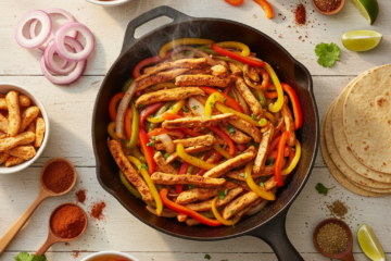 7 Minute Skillet Chicken Fajitas for a Fiesta Dinner