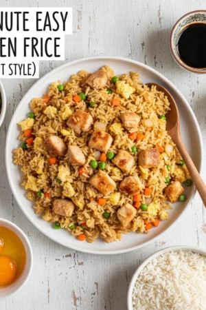 15 Minute Easy Chicken Fried Rice (Takeout Style)