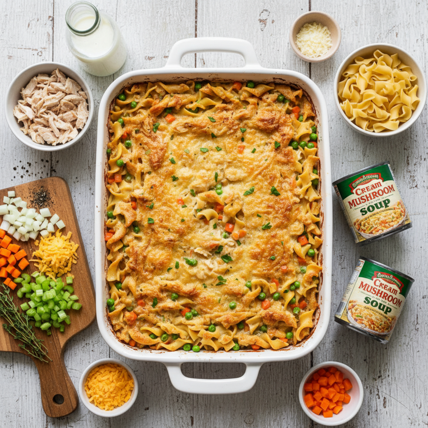 1 Old Fashioned Creamy Chicken Noodle Casserole