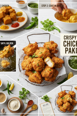1 Crispy Spicy Chicken Pakora Recipe (Indian Snack)