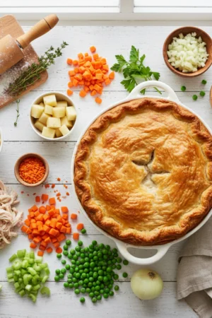 1 Classic Homemade Chicken Pot Pie (Flaky Crust)