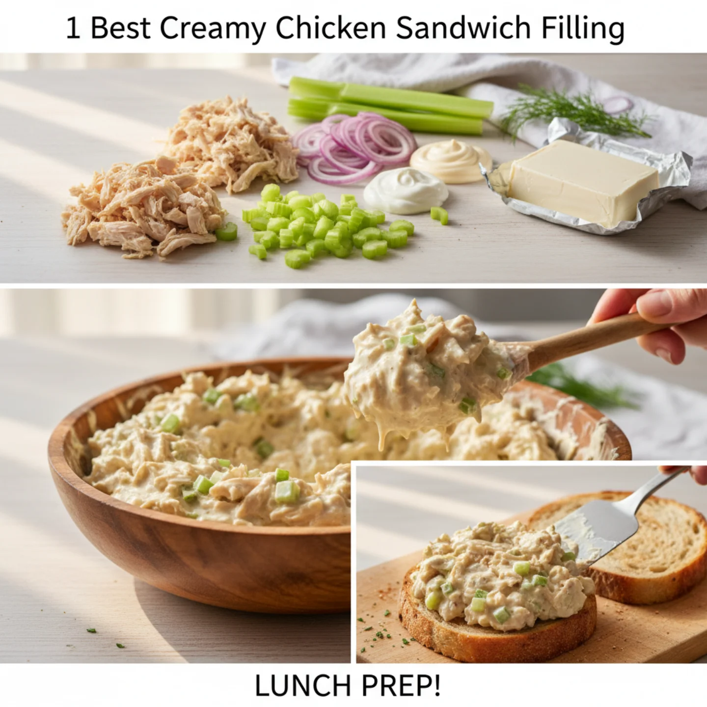 1 Best Creamy Chicken Sandwich Filling (Lunch Prep)
