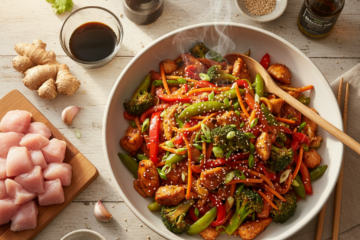 15 Minute Healthy Chicken and Veggie Stir Fry